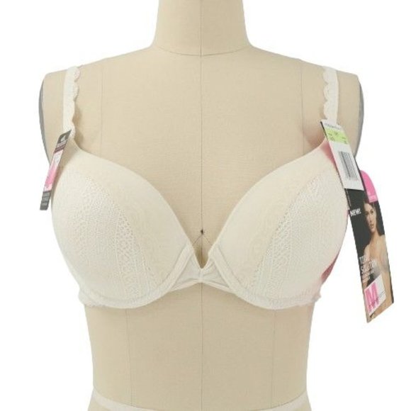 Maidenform Other - NWT Maidenform 9479 Total Solution Lace Trim Lift Full Coverage Ivory Bra 34B
